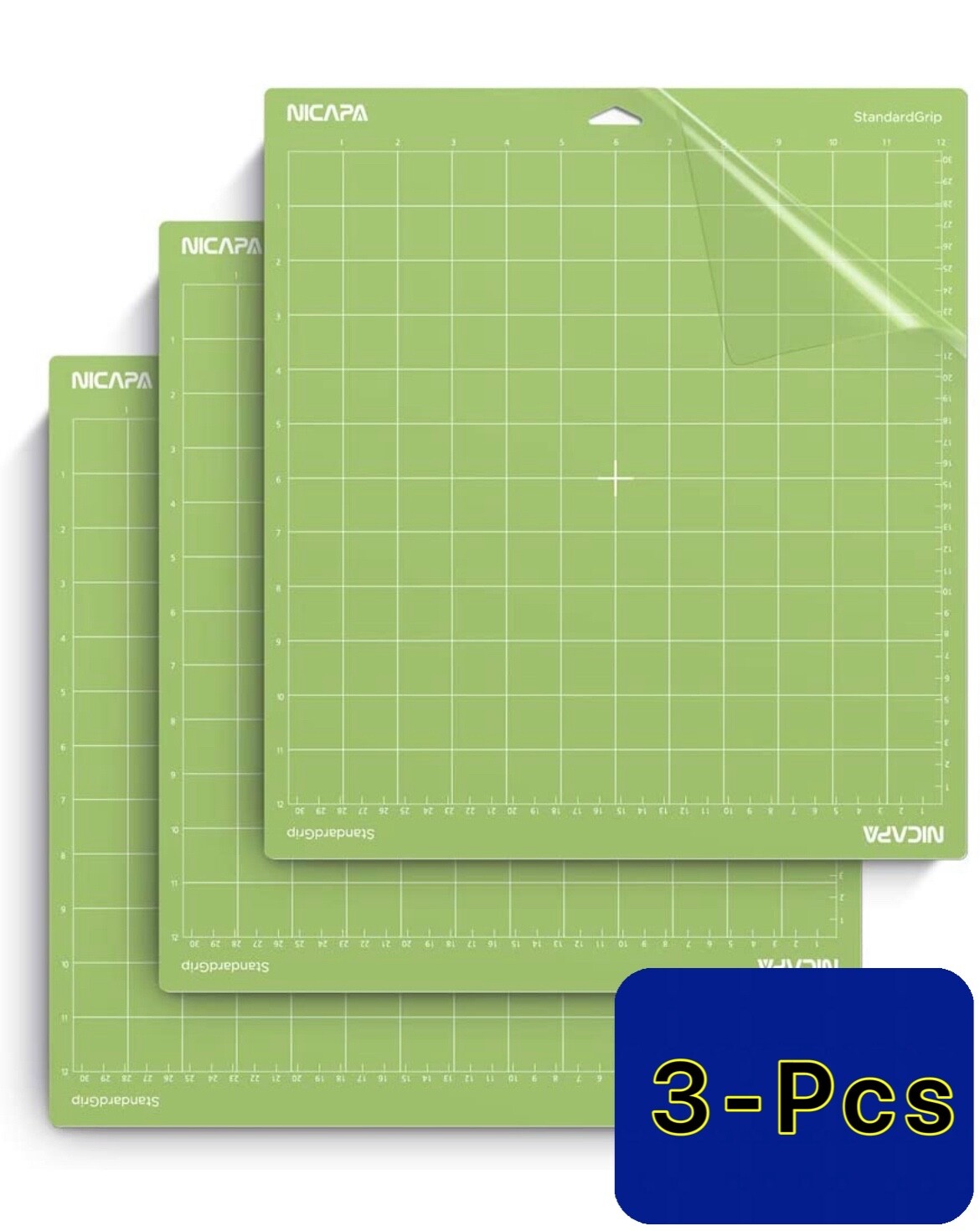 3-Pcs Standard Grid Cutting Mats for Cricut Maker Replacement Accessories 12x12