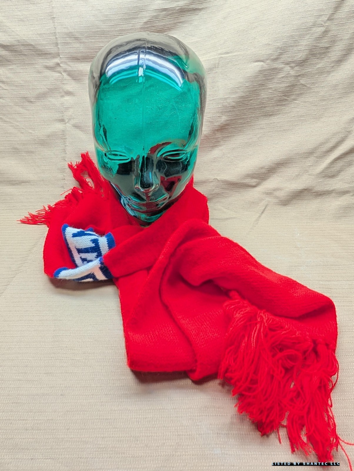 Vintage Scarf Tassels CONTAC DRUG Red White Blue Scarf WPL Promo