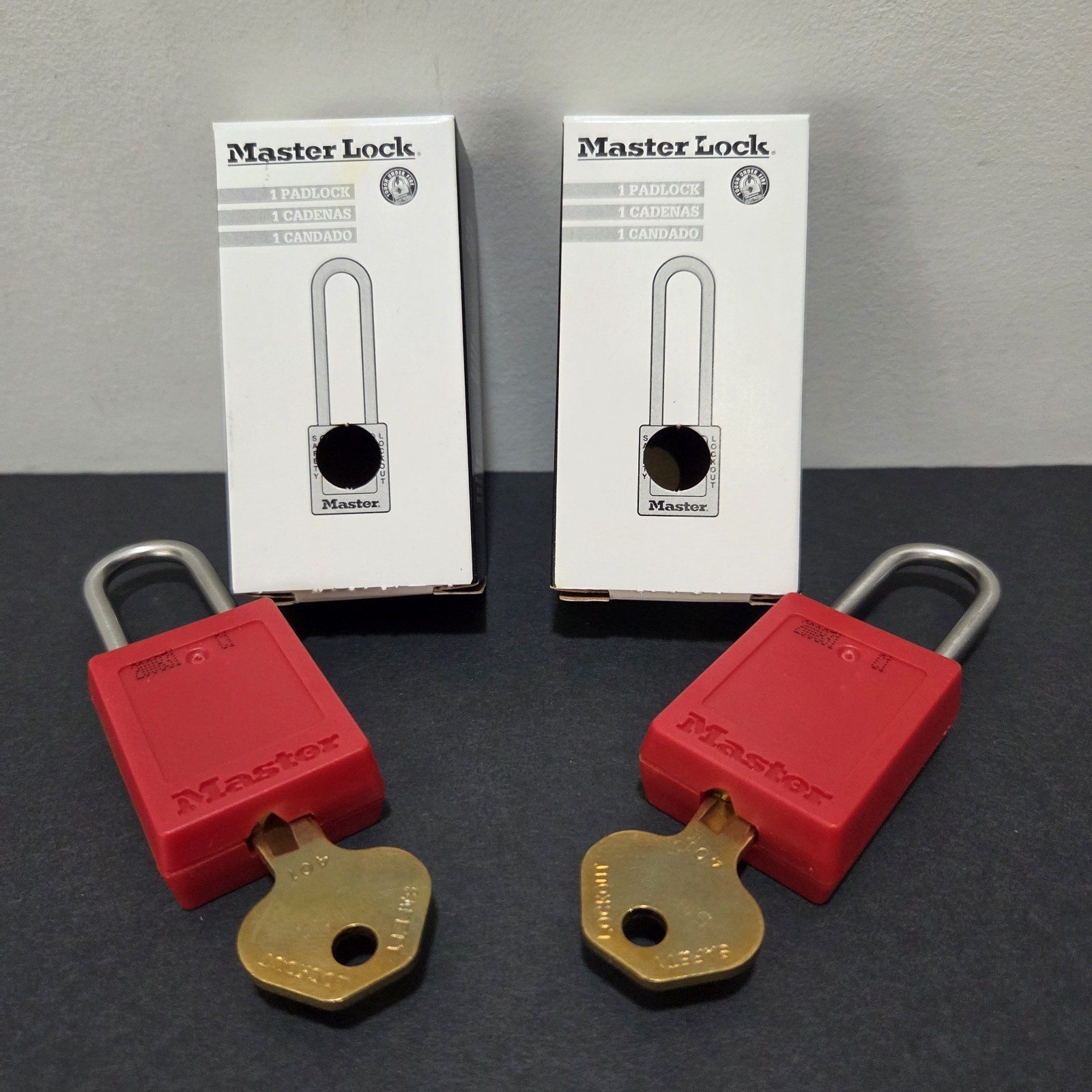 (2) Master Lock S31RED Safety Padlock