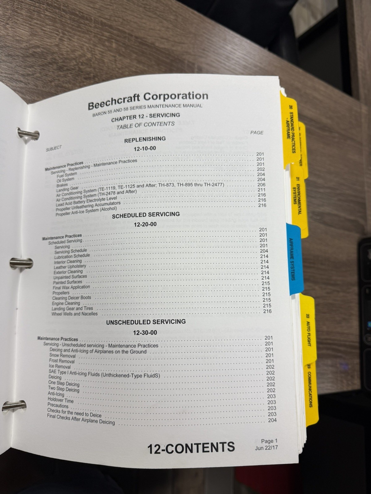 beechcraft baron 55/58 mainteance manual