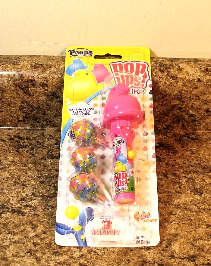 Peeps Pink Chick Easter Pop Ups Lollipop With 3 Chupa Chups Flix Candy