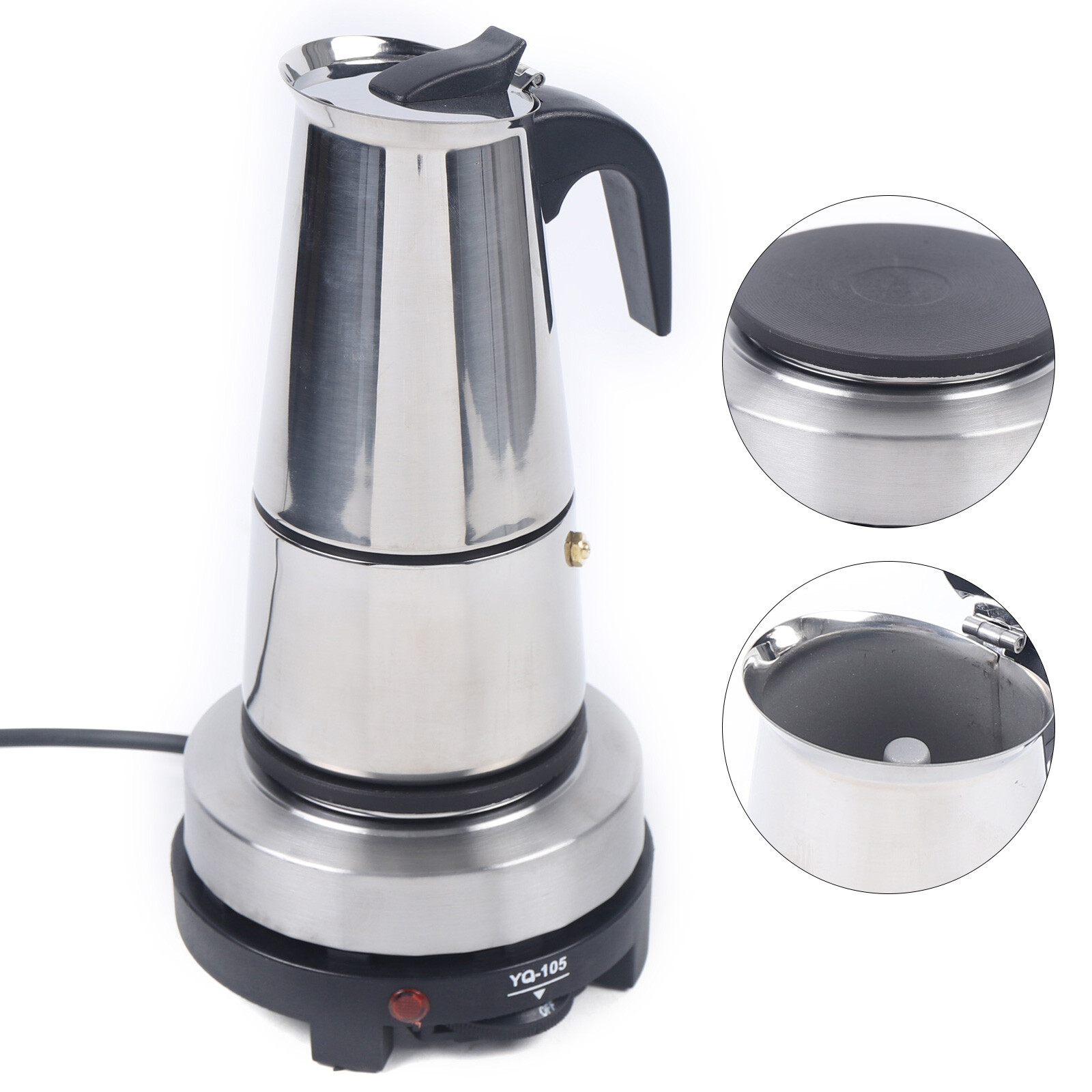 Expresso Coffee Maker Moka Pot Stovetop Coffee Maker 4/6/9 Cups Stainless Steel