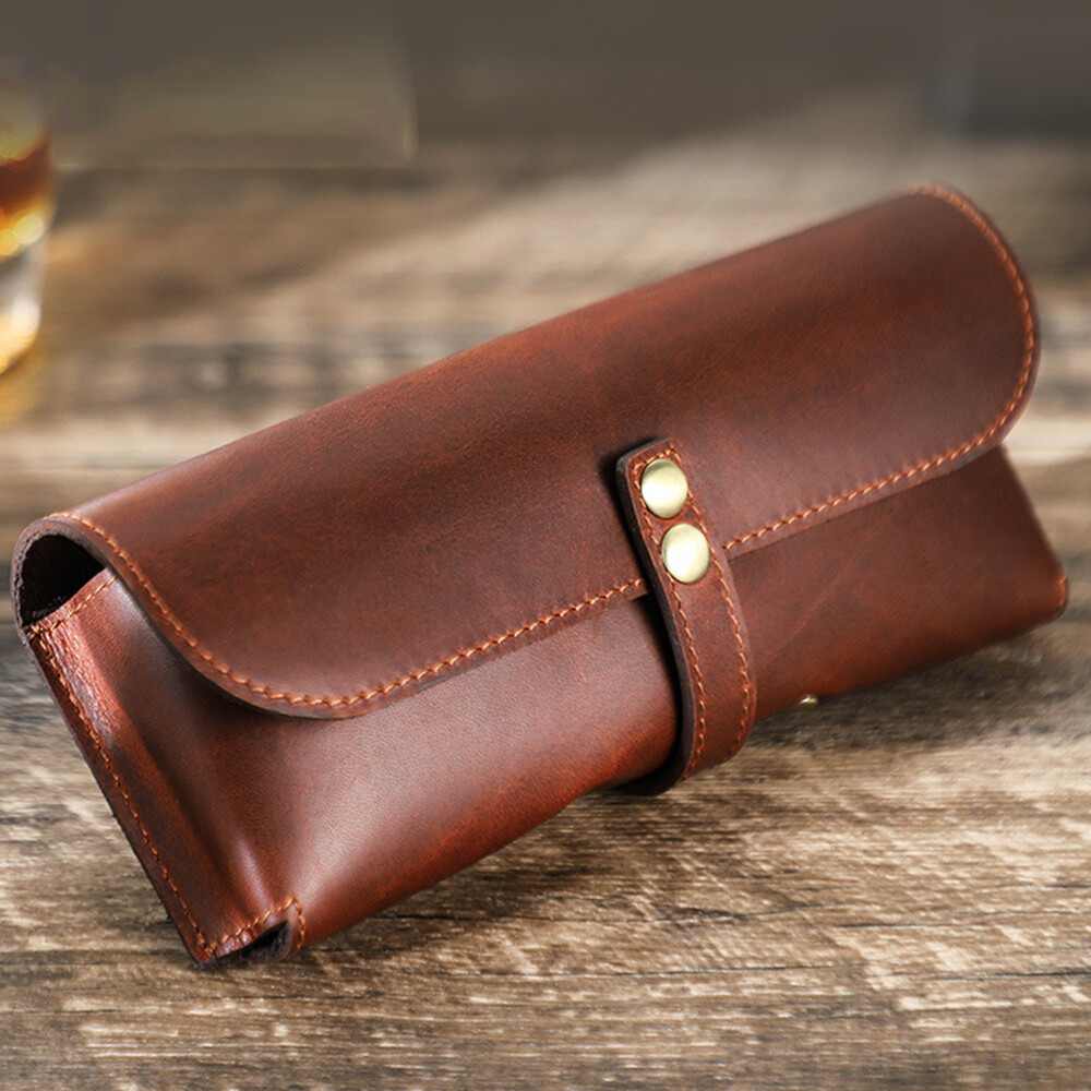 Genuine Leather Glasses Case Travel Sunglasses Storage Organizer Eyeglass Box