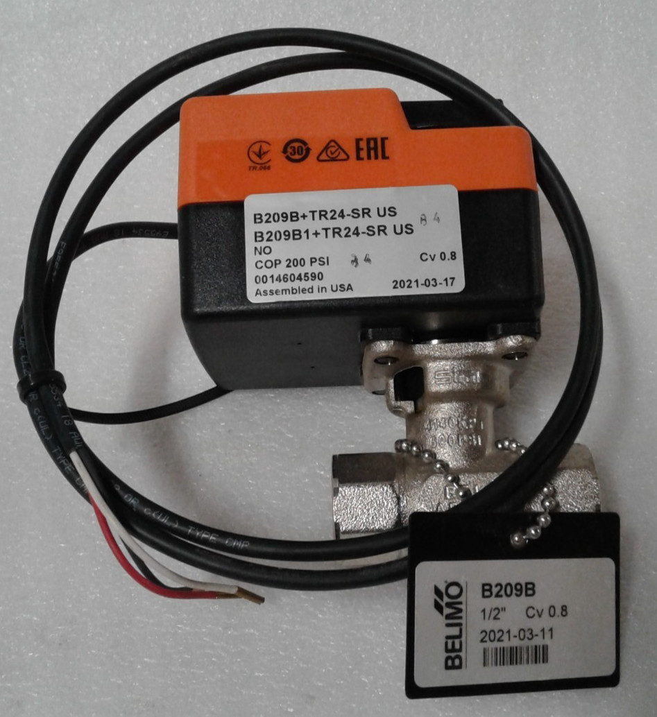 Belimo TR24-SR US 24VAC 200PSI Actuator Cv 0.8 - New
