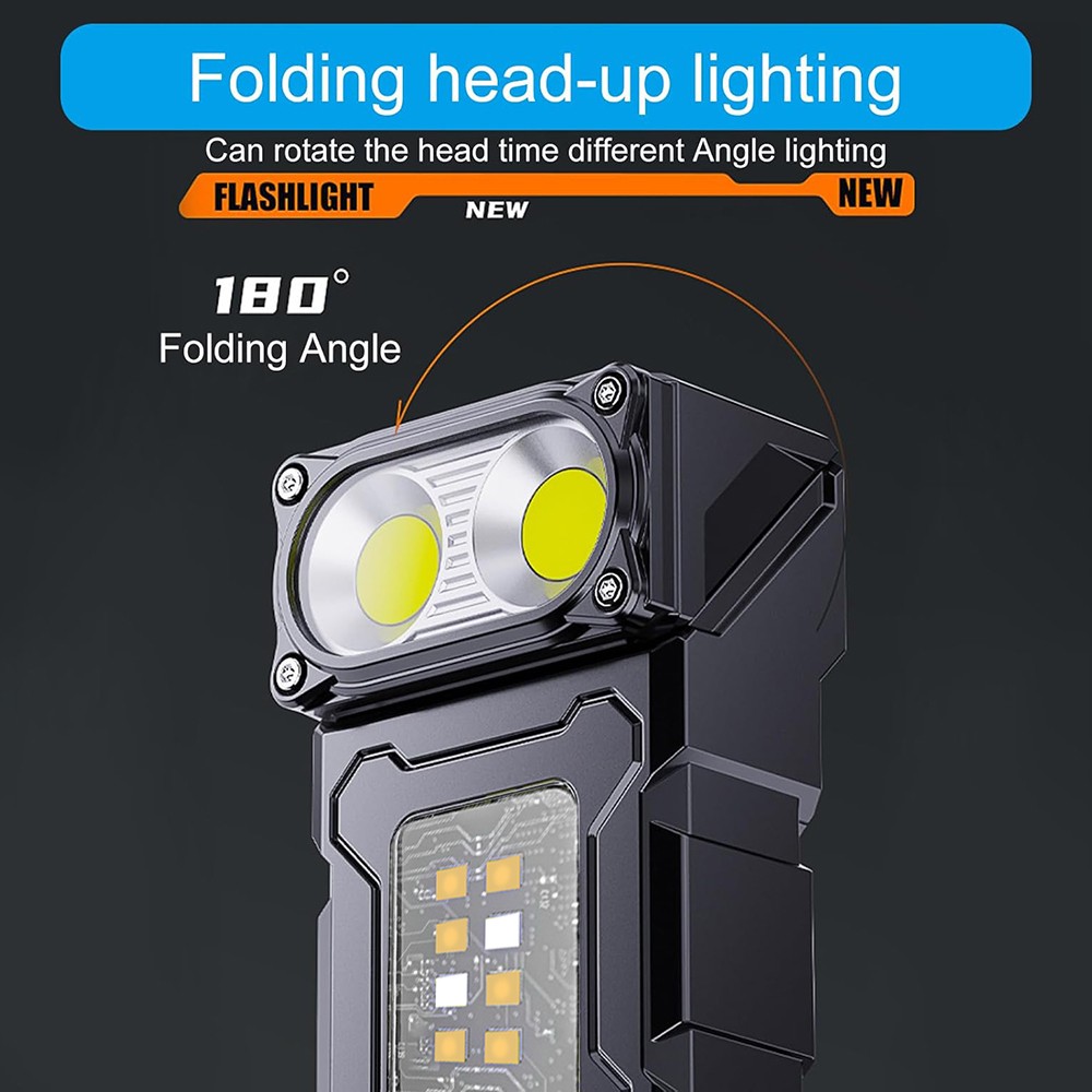 Portable Pocket LED Flashlight Magnetic USB Rechargeable Mini Torch Work Lights