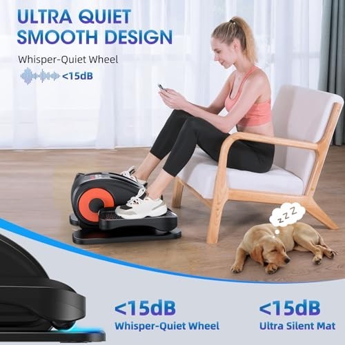 GUGTTR Under Desk Elliptical Machine, 2-in-1 Electric Leg Exerciser for Senio...
