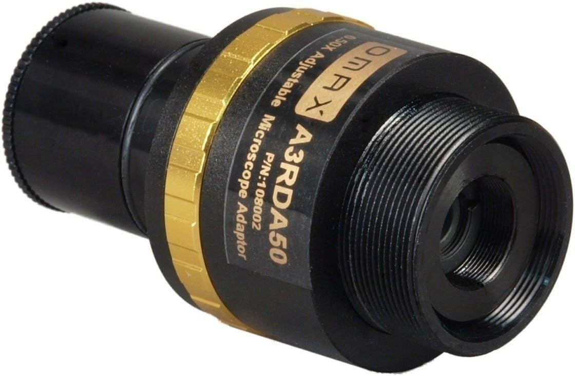 OMAX 0.5X Adjustable Reduction Lens for Microscope Camera Black
