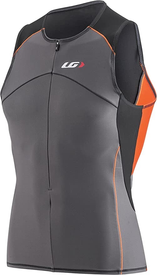 NEW Louis Garneau Men's Comp Sleeveless Tri Top, Black and Orange, Small