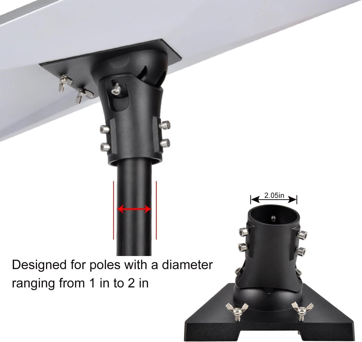 Pipe Adapter Pole Mount for Starlink Standard 4/4X/Gen3, Adjustable Pole Mount A
