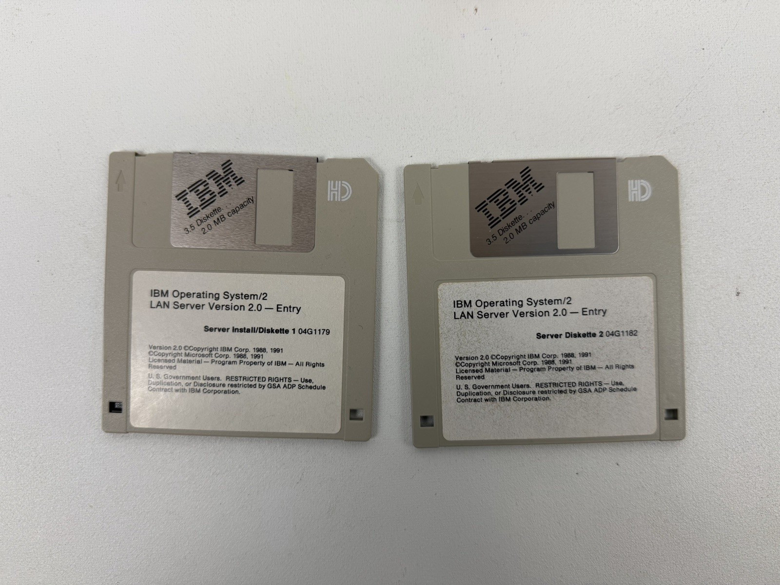Vtg Rare IBM OS/2 Lan Server Version 2.0 Entry 3.5" Floppy Disks & References
