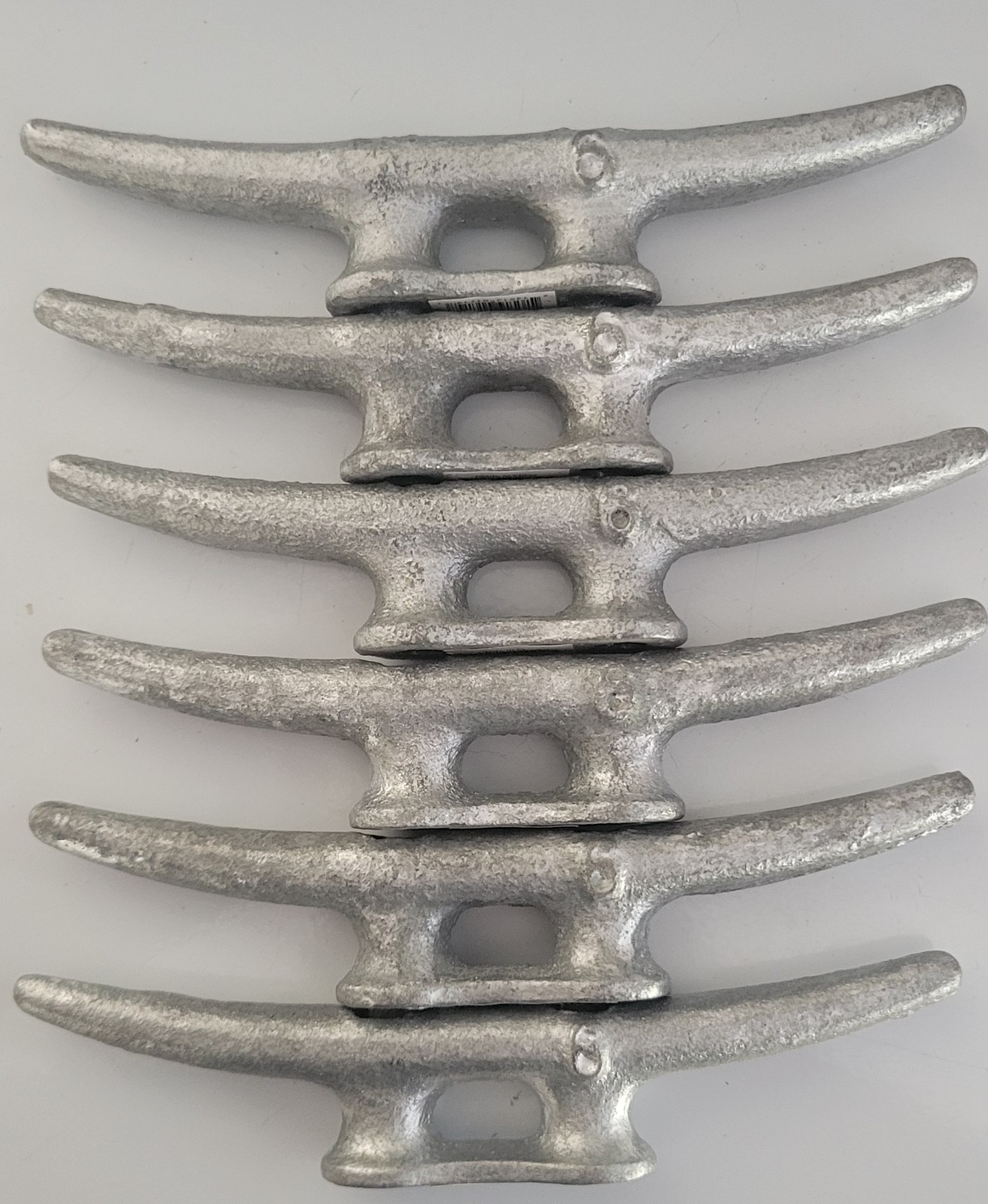 DOCK CLEAT Galvanized 6" - Lot of 6 - NEW! - hexagon mounting holes - six inches