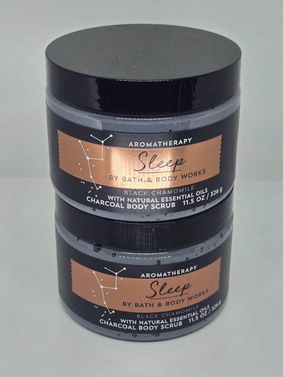 Bath & Body Works Black Chamomile Sleep Charcoal Body Scrub - 11.5oz x2