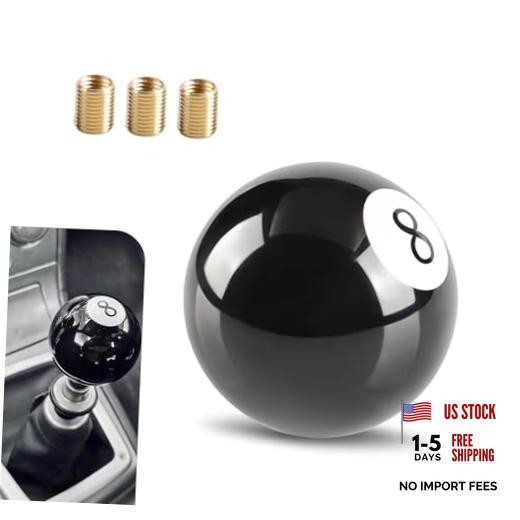 Shift Knob Manual Gear, 8 Ball Billiard Decorative Shift Knob with 3 Size