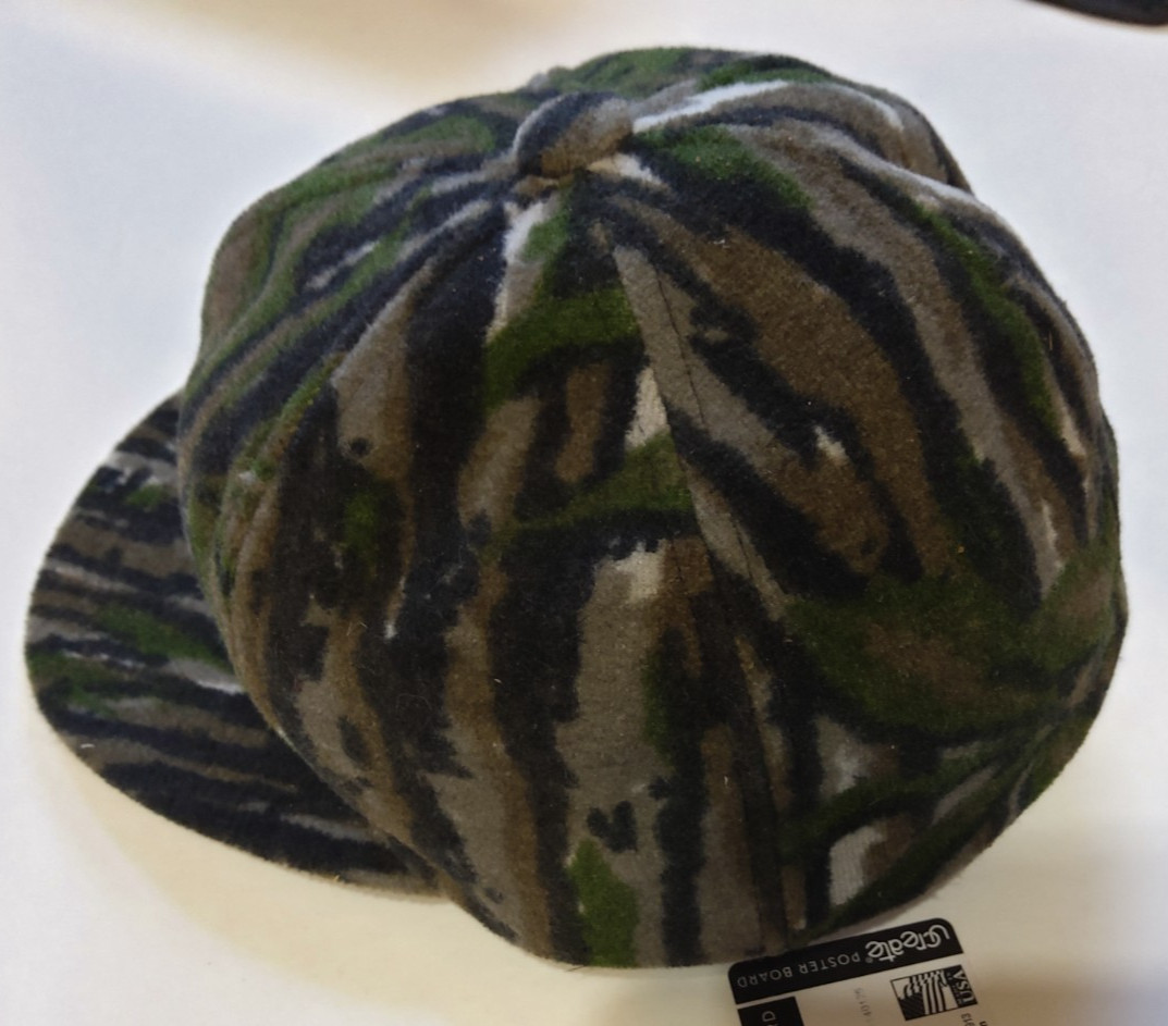 Vintage Polartuff Fleece Camo Hat Cap Made In USA OSFA Green USA Medium