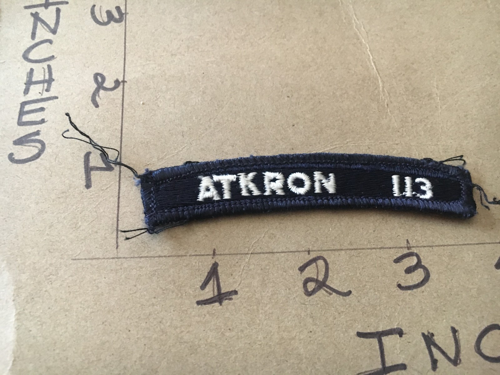 US NAVY SHOULDER STRIP TAB *** rocker *** Patch Atkron 113