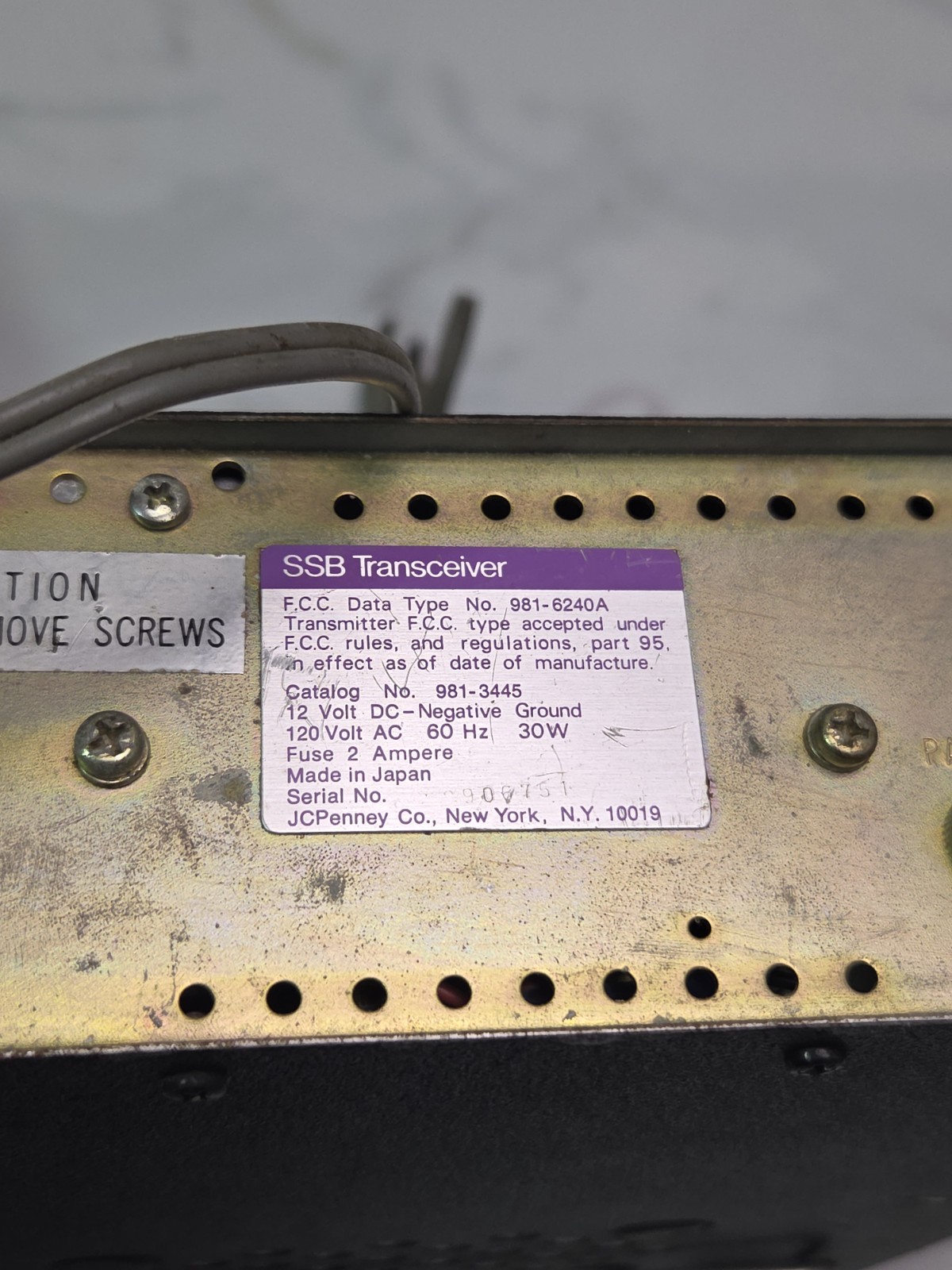 JCPenney Pinto SSB 23-Channel CB Transceiver