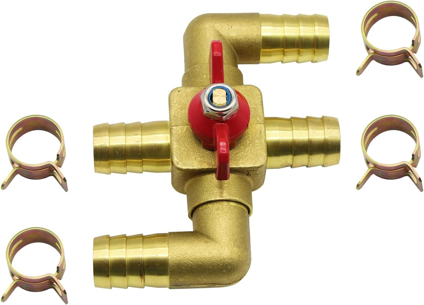 Solid Brass 3/4 Inch Heater Control Valve, 4-way Automobile Heating Water valve