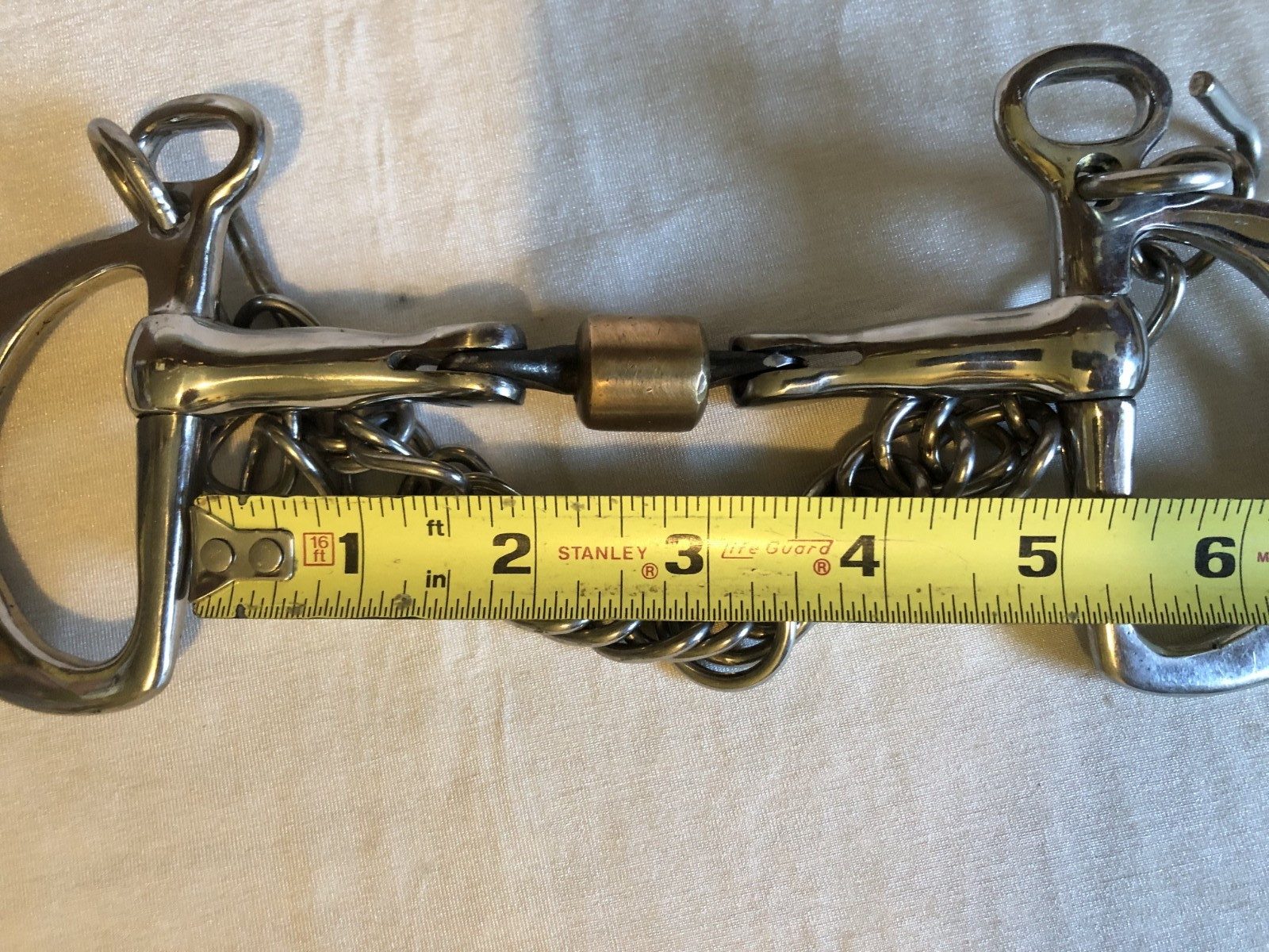5" Kimberwick Bit with HINGED Copper roller and curb chain