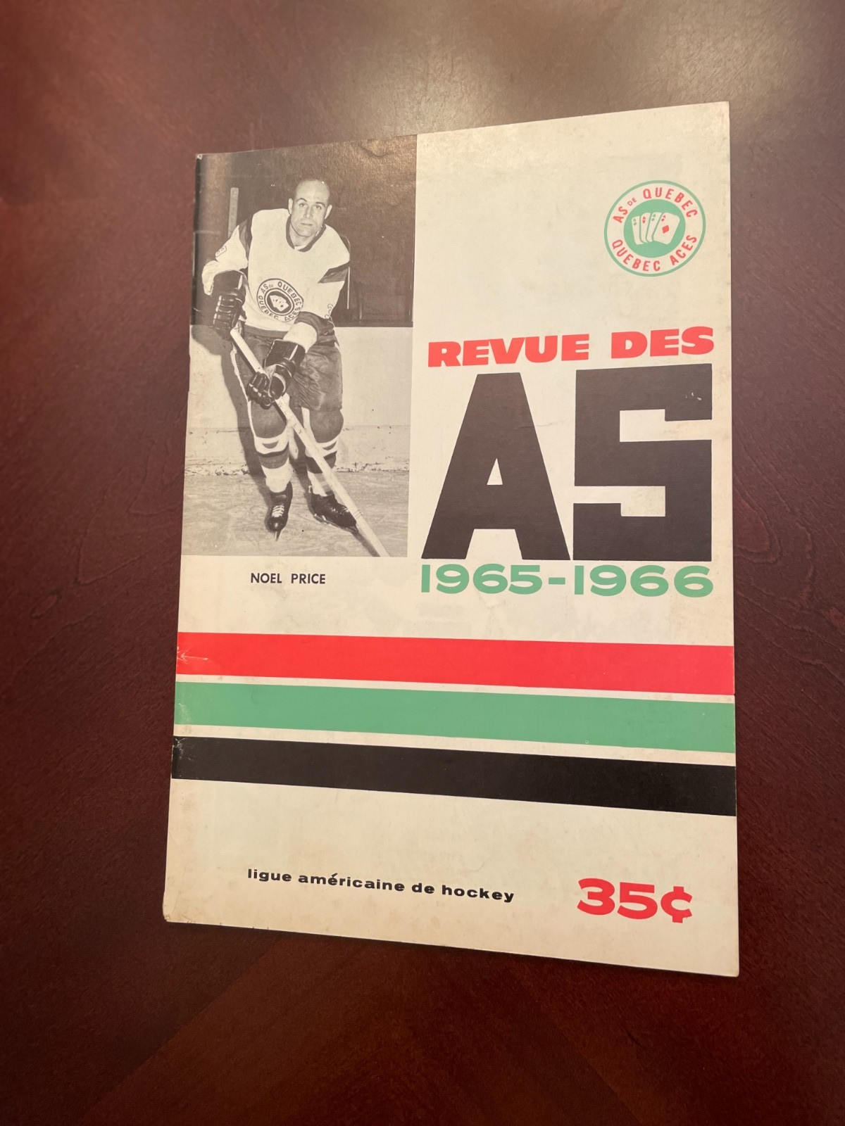1965-66 Pittsburgh Hornets @ Quebec Aces  AHL Hockey Program - NR-MT