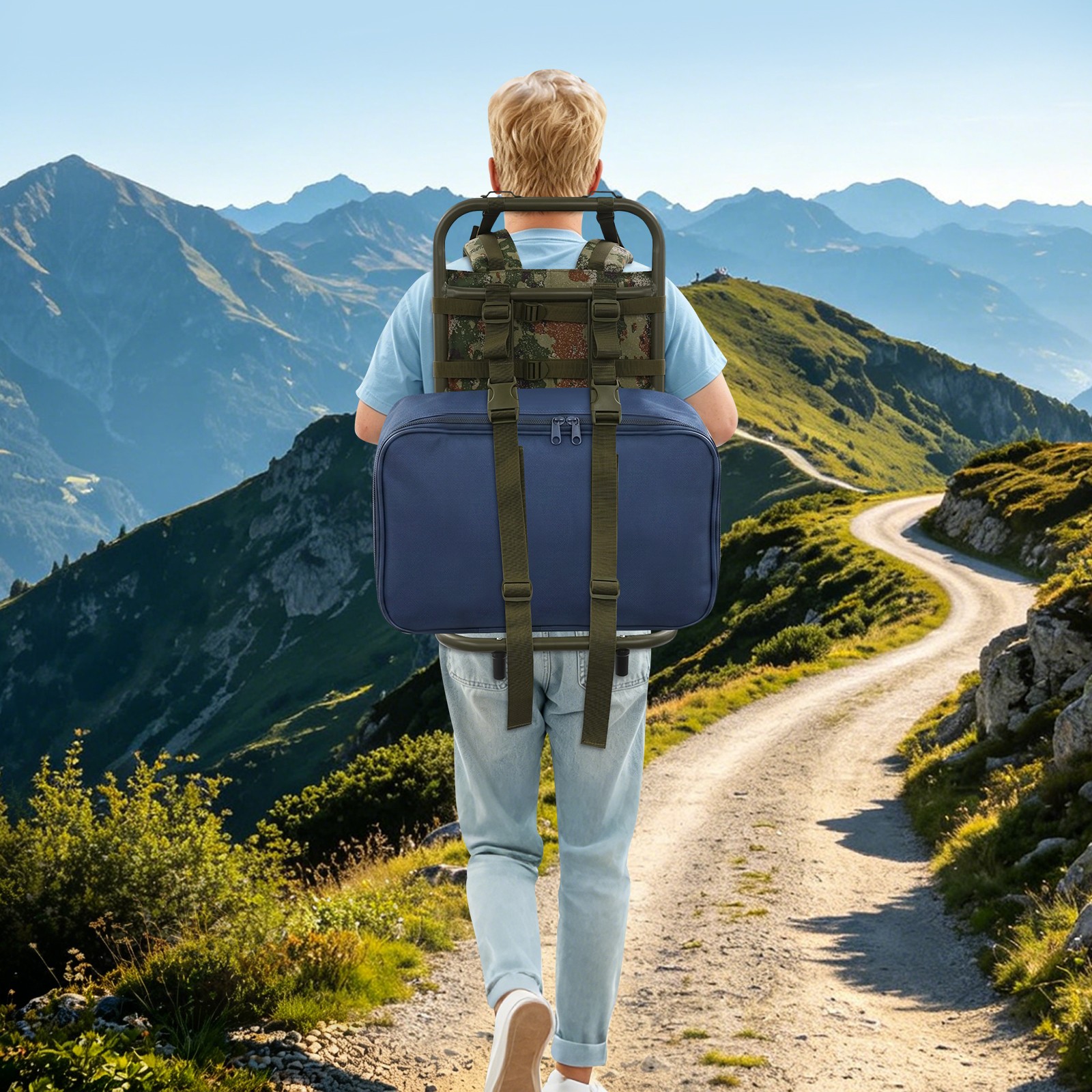 Hiking/Hunting Backpack Frame, Aluminum External Frame Backpack 37*25*70cm Camp