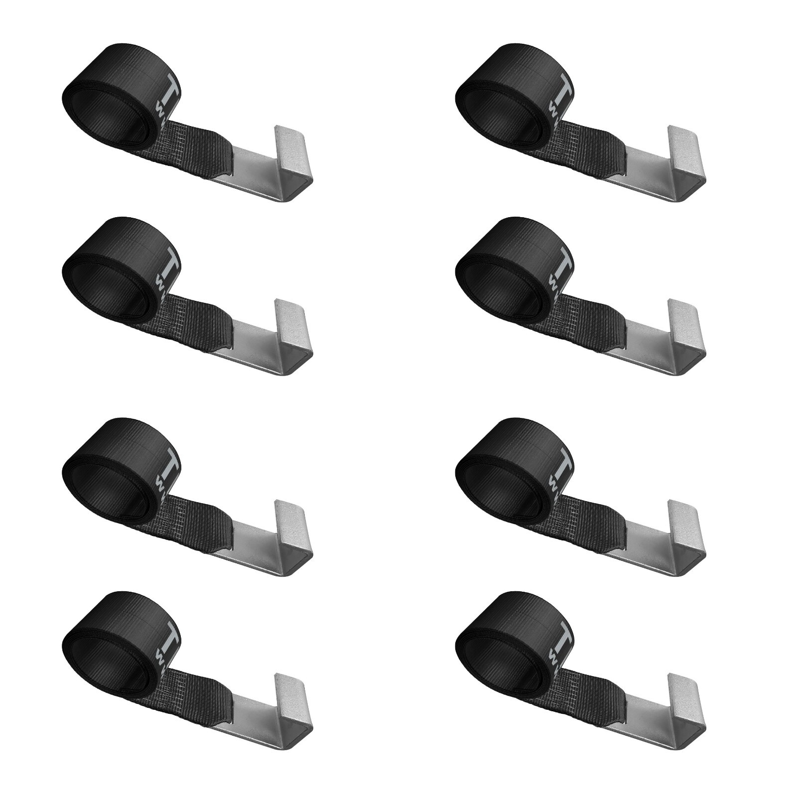 USA 8 Pack 4" x 5' Roll Off Container Winch Strap w/Flat Hook WLL 5400 LBS BLACK