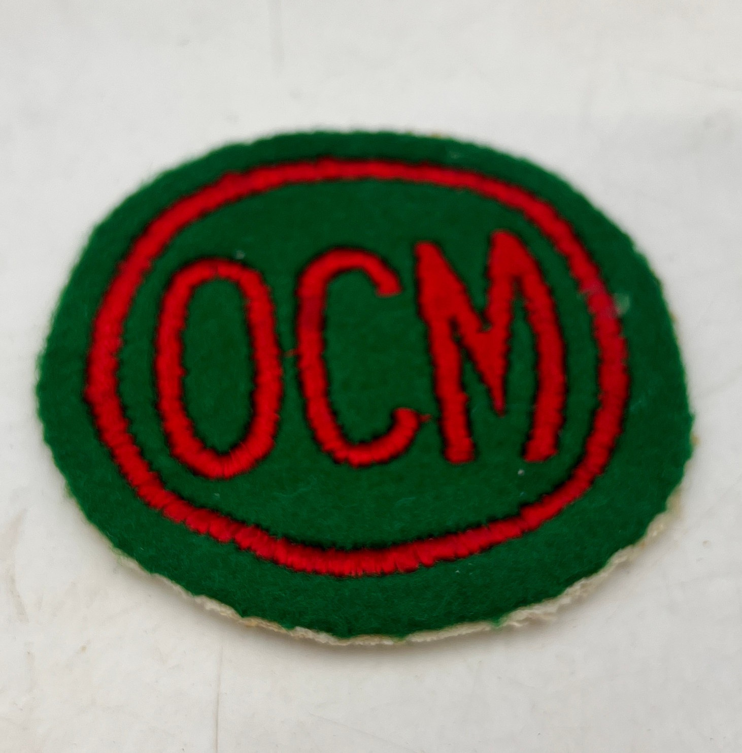 RARE ORIGINAL WOOL FELT WW2 OCM PATCH, OFFICER'S CONSOLIDATED MESS? WWII