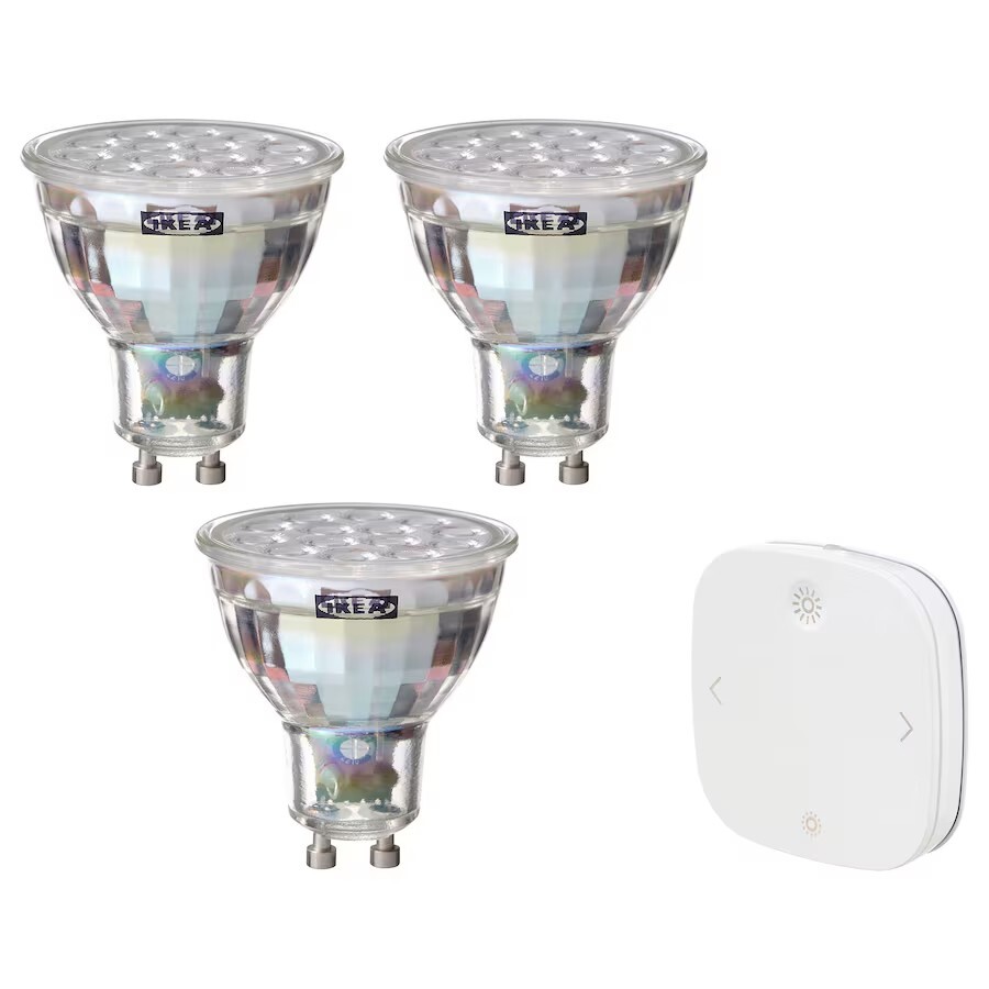 TRADFRI Starter Kit, Smart/Wireless Dimmable White Spectrum, GU10 204.959.10 #Kk
