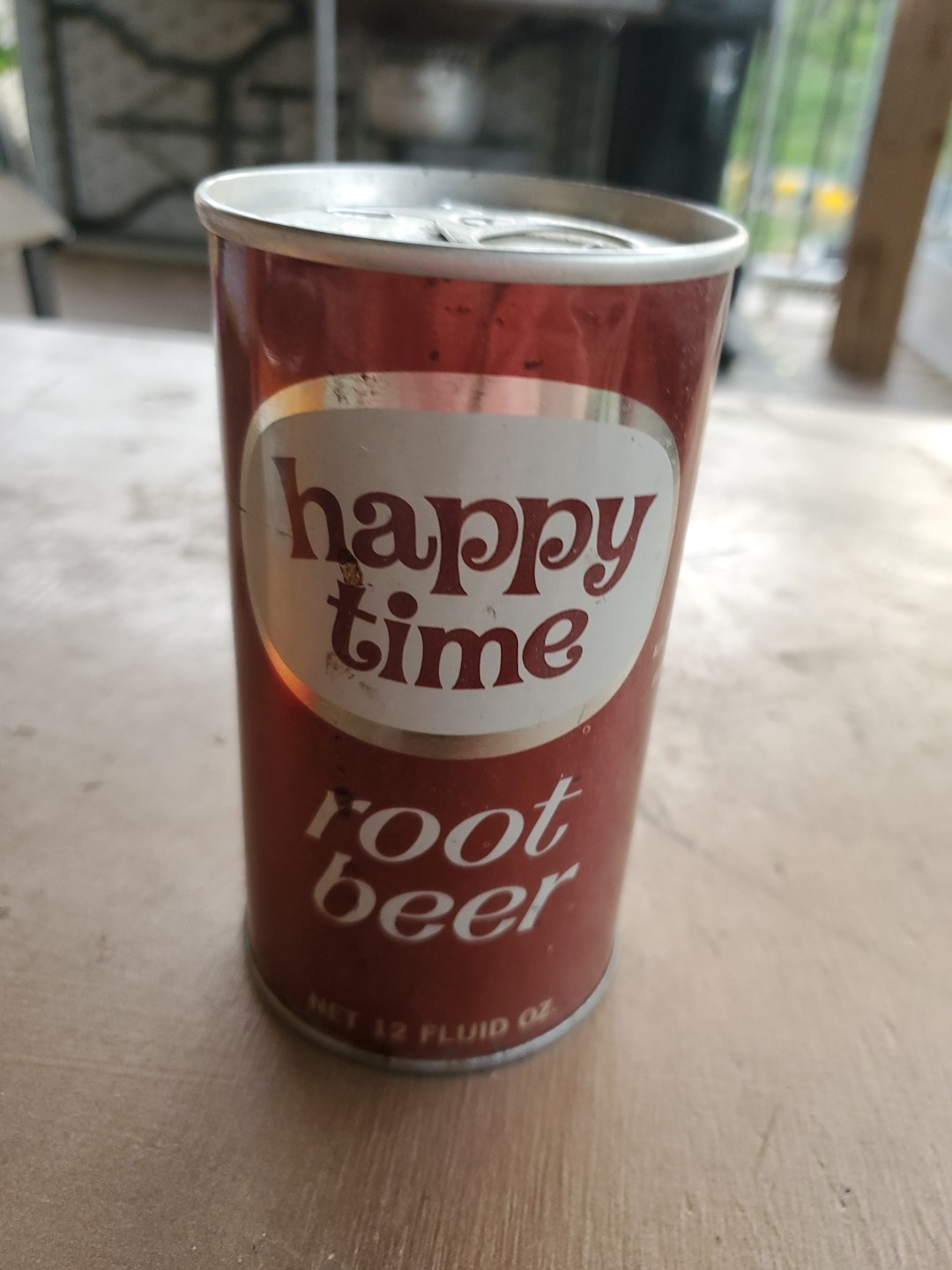 HAPPY TIME ROOT BEER Vintage Flat Top Soda Can