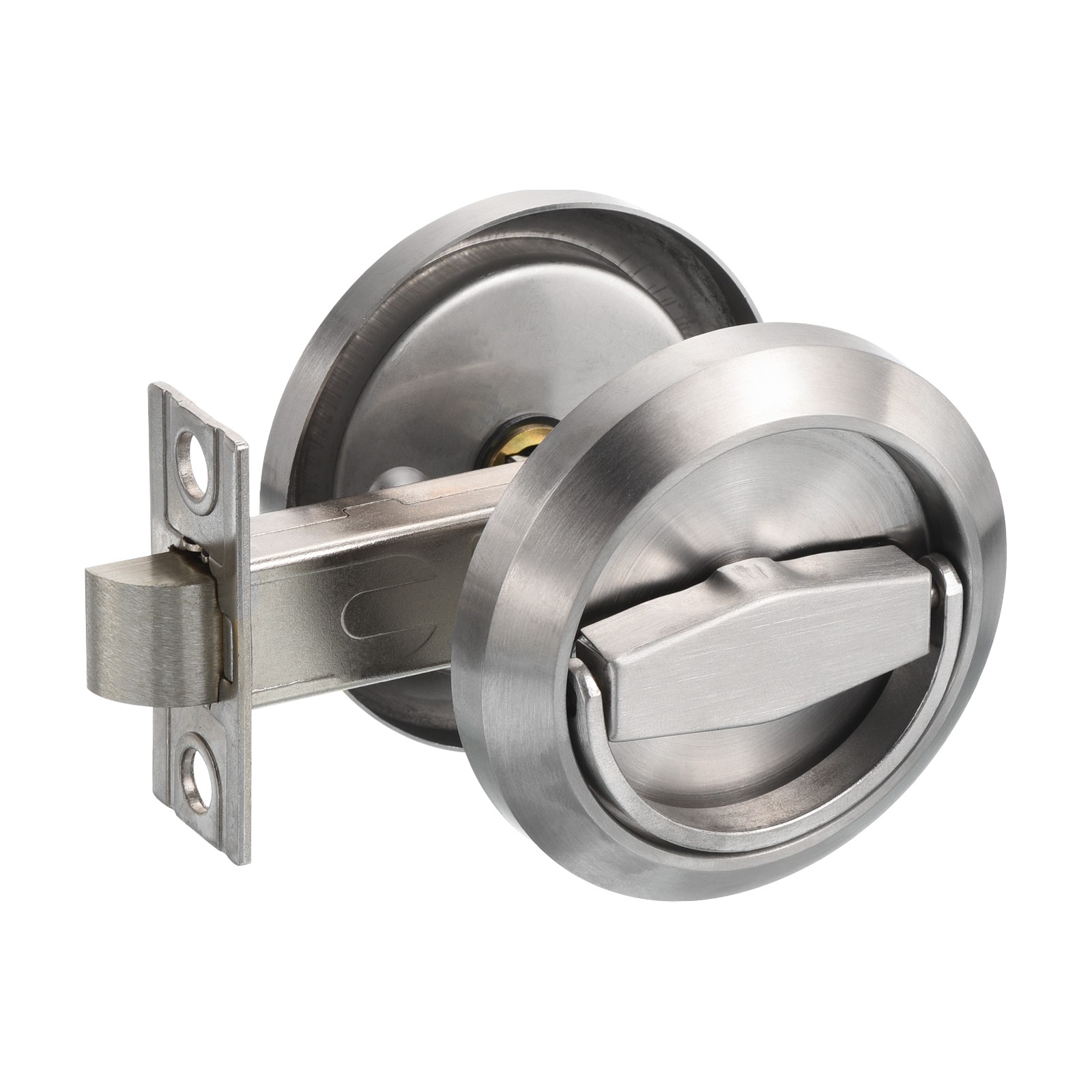 Sleek Stainless Steel 304 Recessed Door Lock,for Home Office Silver