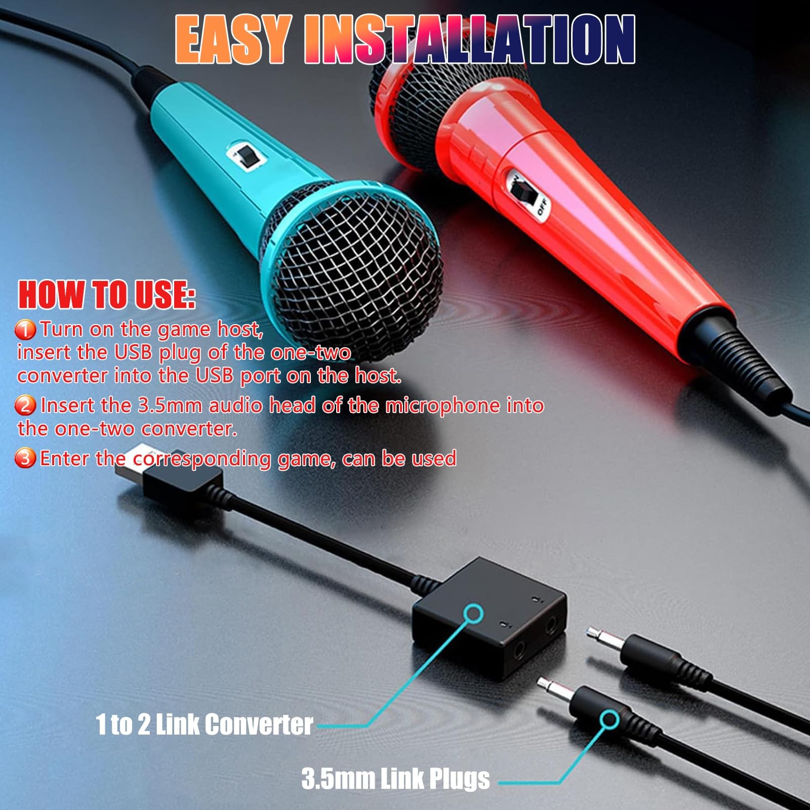 2-Piece 10FT Wired USB Device Microphone for Switch Gaming/PS5/PS4/XBOXONE/PC...