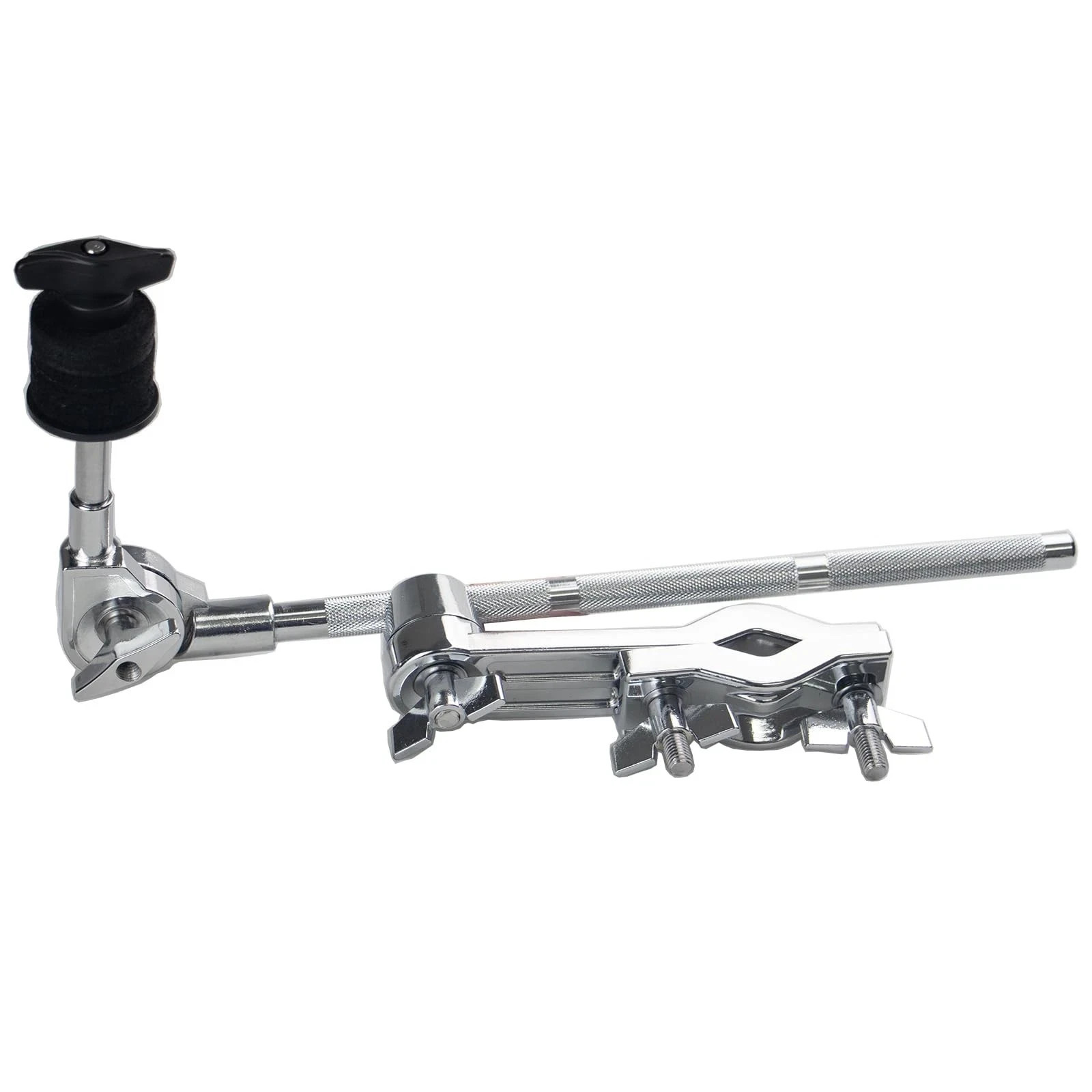 Cymbal L-Arm Rod Boom Arm with Mounting Clamp, 33cm Splash Cymbal Arm with Br.