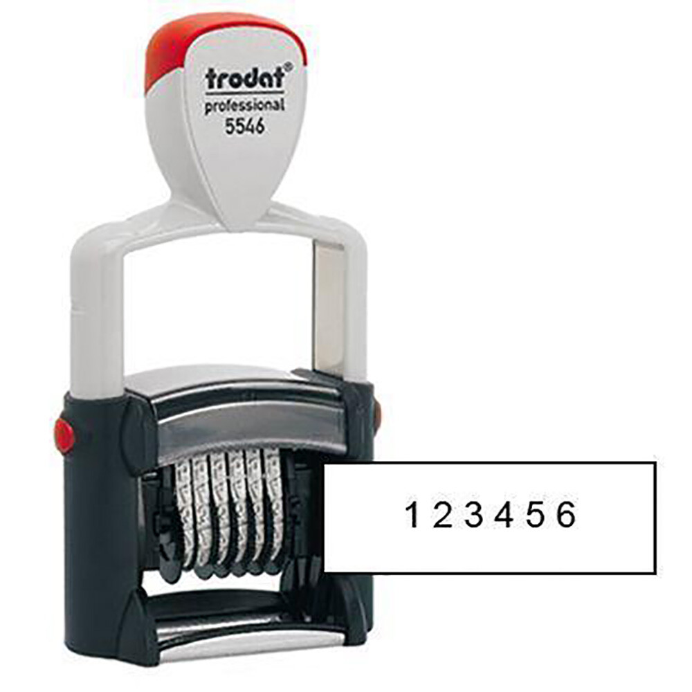 Trodat 5546 Professional Line Self Inking 6 Band Number Stamp Black Ink