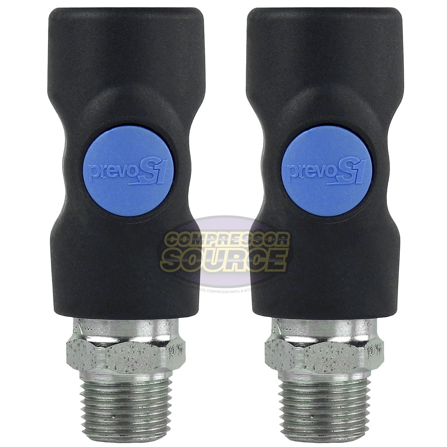2 Prevost Safety Air Plug 1/4" Couplers ISI061252 3/8" Male NPT Inlet Prevo S1