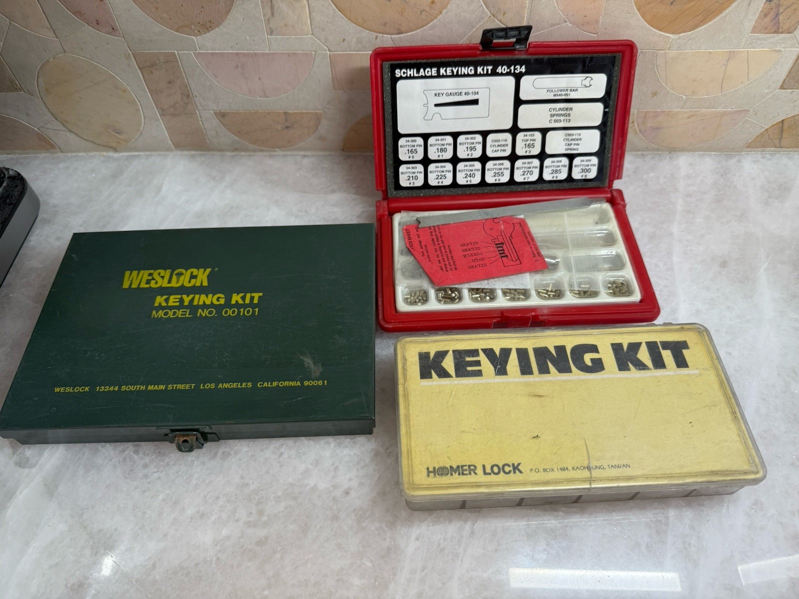 Locksmith Keying Kit Lot Schlage 40-134 Weslock 00101 Homer Lock Pin Sets