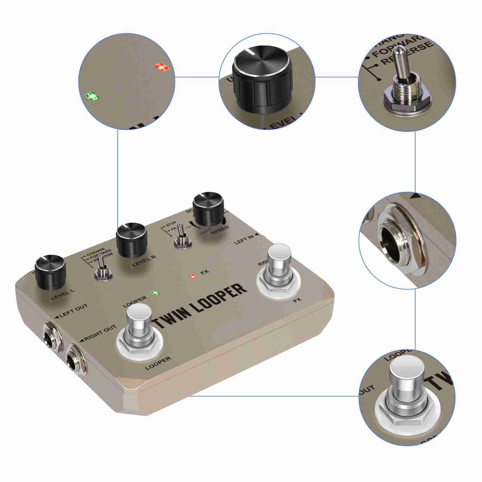 Guitar Looper Pedal High‑Quality Audio Capture Multi‑Function Looping Tool