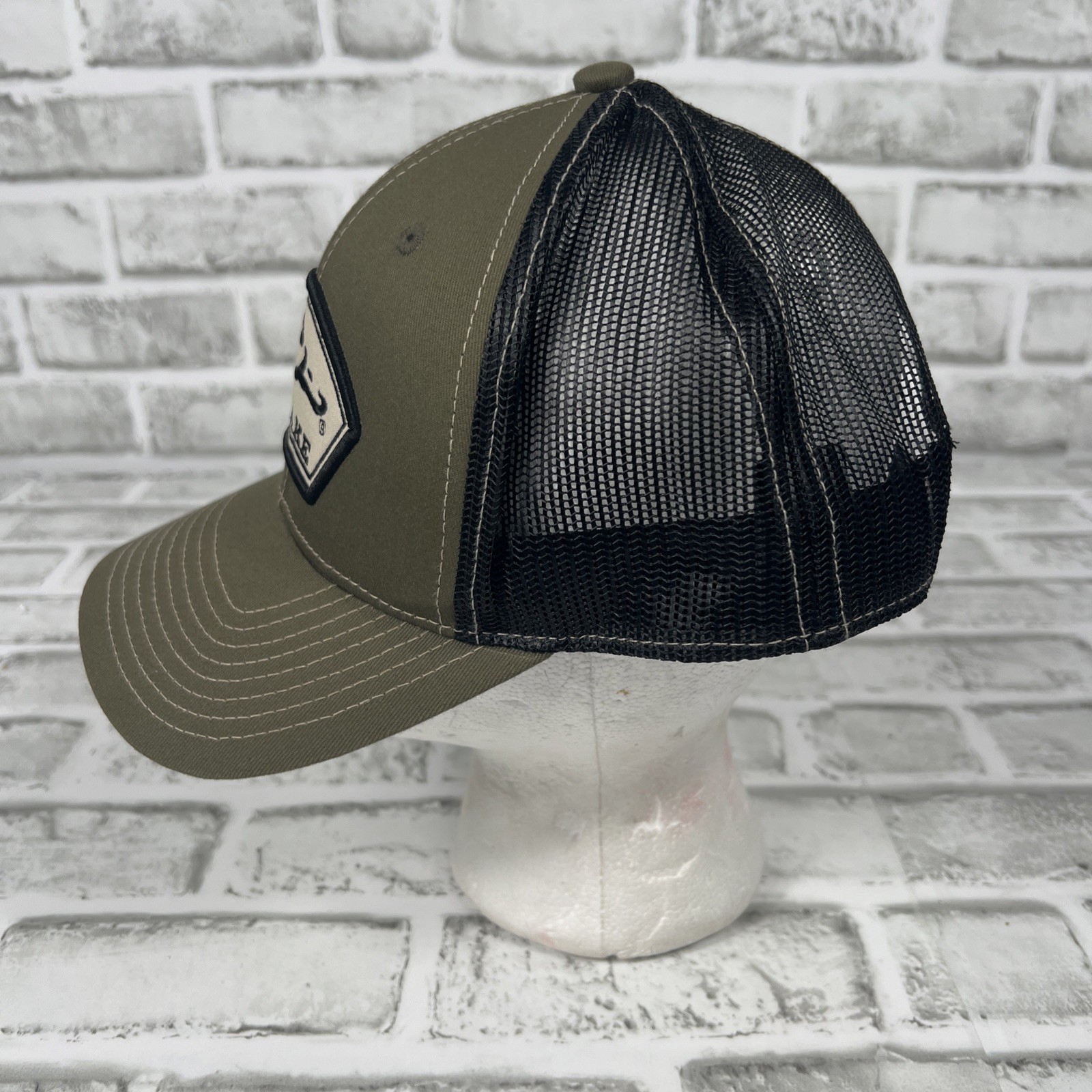 DRAKE MESH BACK BALL CAP SNAP BACK TRUCKER HAT Olive Green
