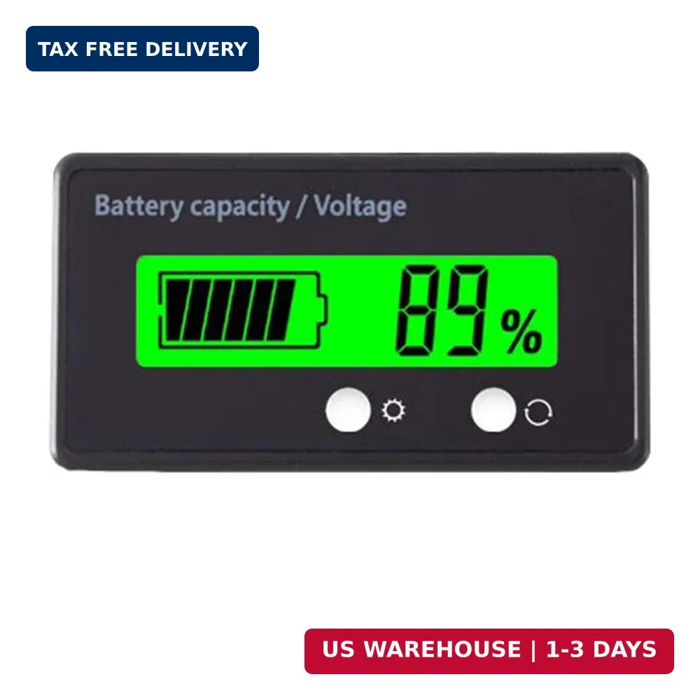 Battery Capacity Indicator Meter 12V-84V LCD Volt Gauge for Golf Cart RV