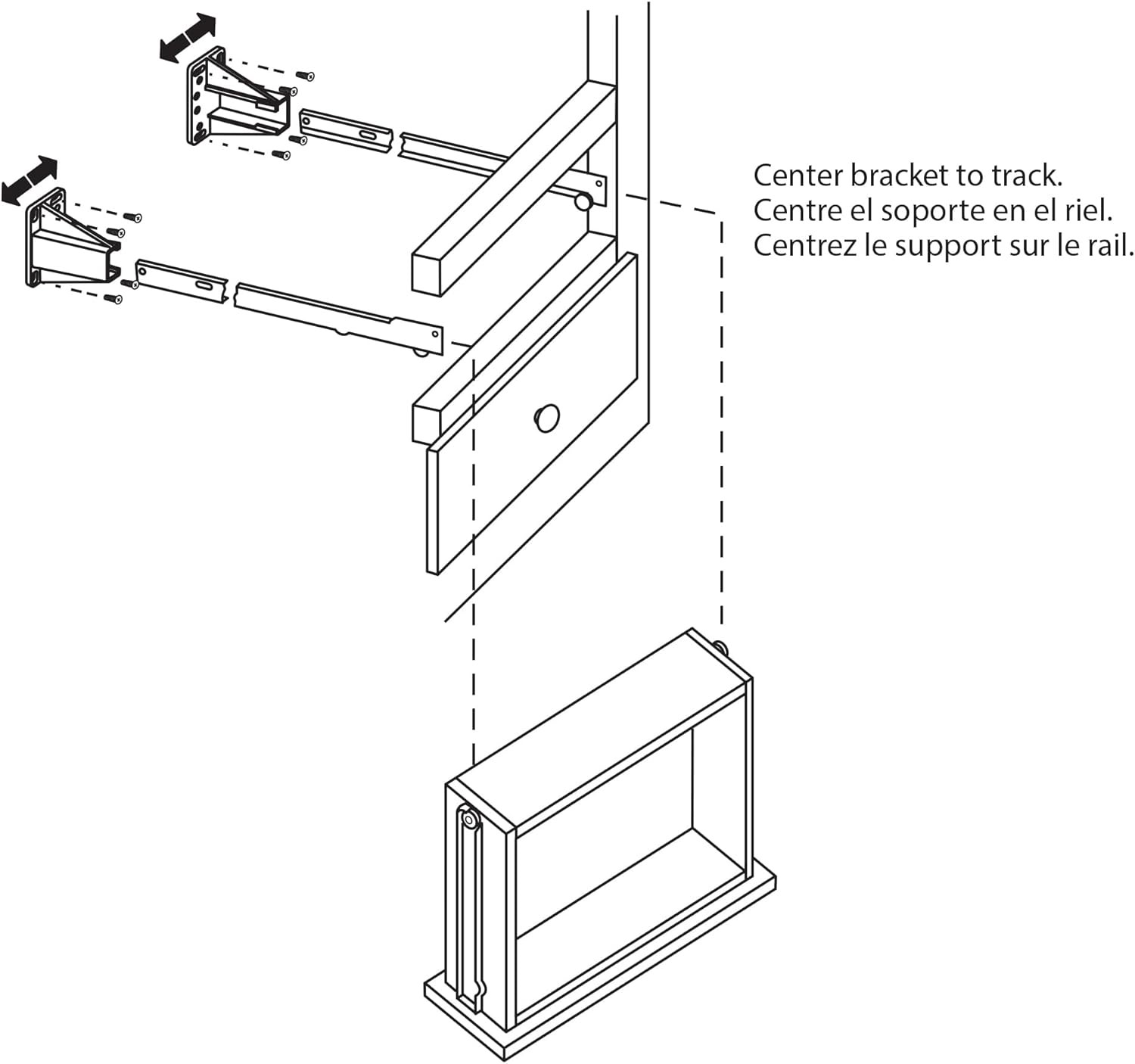 White Nylon Drawer Side Track Brackets