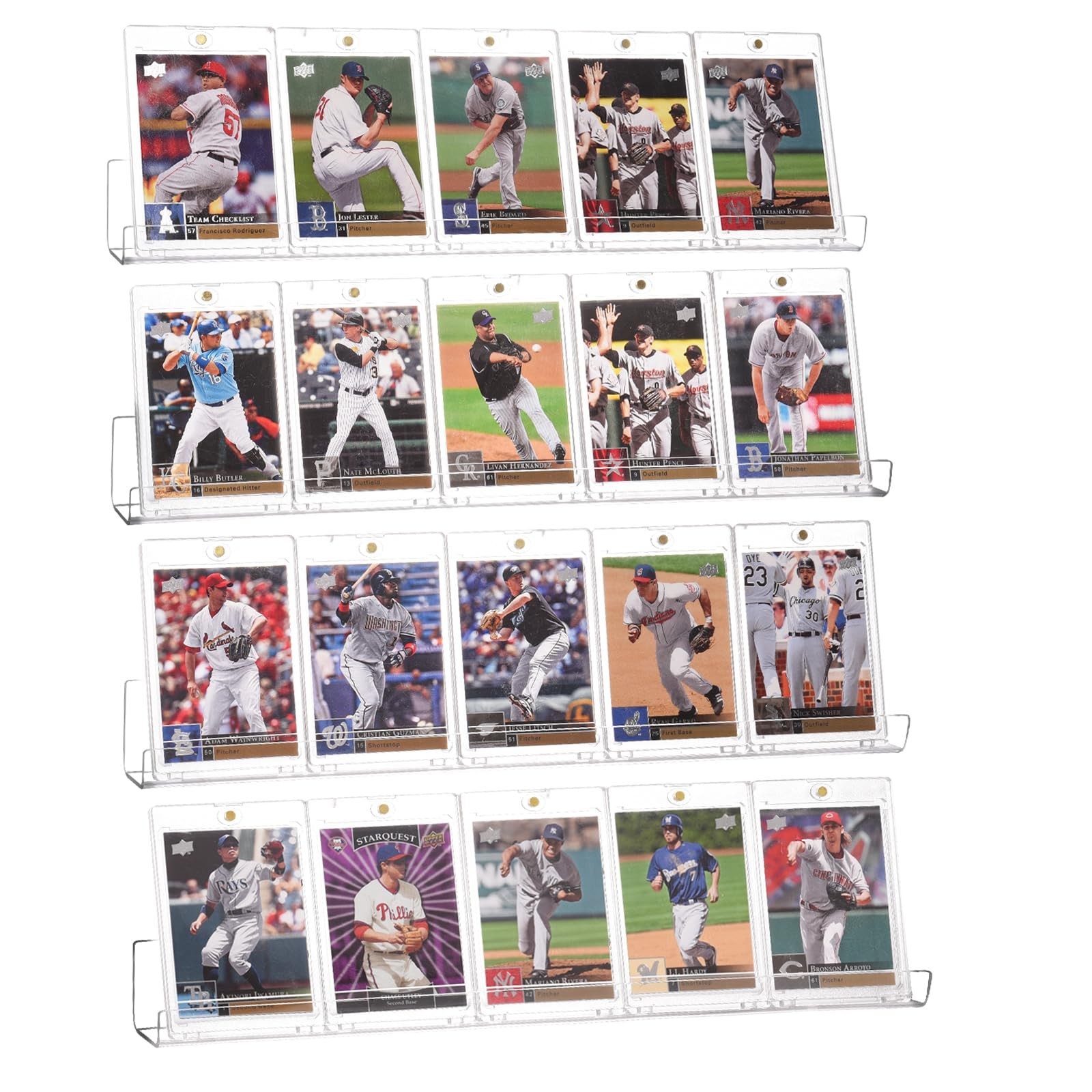 CELSOL 4 Pack 15" Wall-Mounted Card Display Shelf, 15 Inches Length, Clear