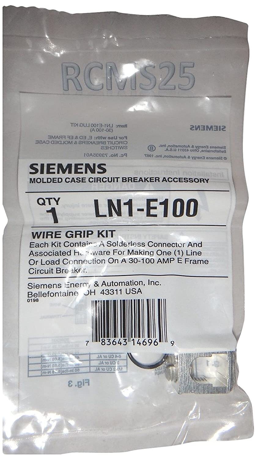 SIEMENS LN1-E100 LUG Rubber Washer E FRAME SENTRON CIRCUIT BREAKER New! LN1E100