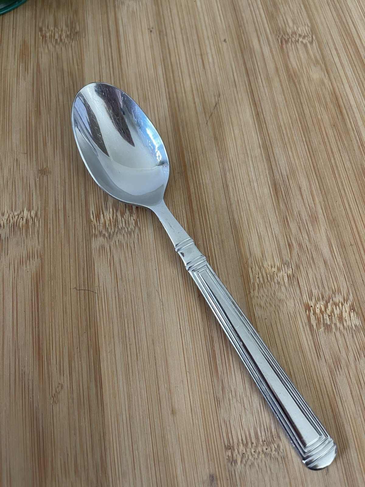 Cambridge Stainless FOSTER MIRROR Outline Bands Rounded Tip TEASPOON 7”