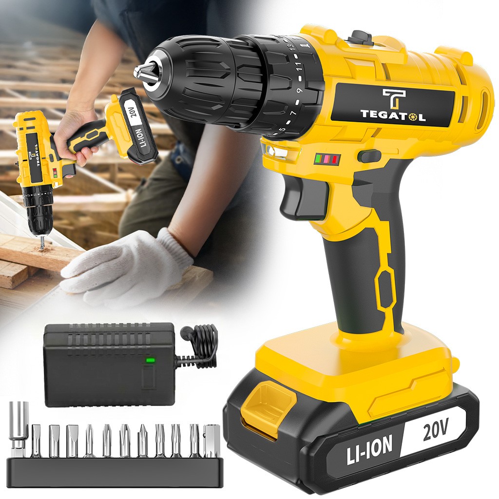 Rechargeable Electric Drill Tool Set, Equipped 1 Or 2 Battery, Hand Tool, Pliers