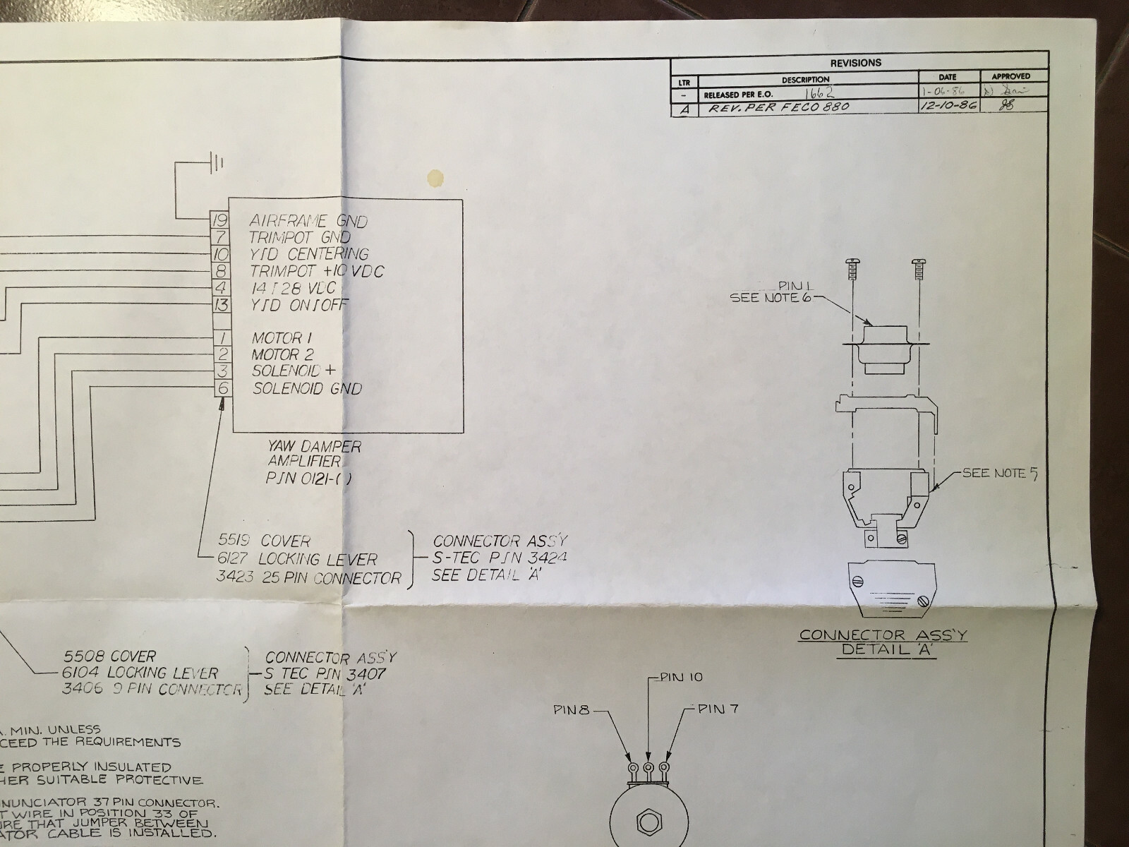 S-tec Schematic for Yaw Damper 0121- (x) Wiring Interconnect Sys 65 A/P