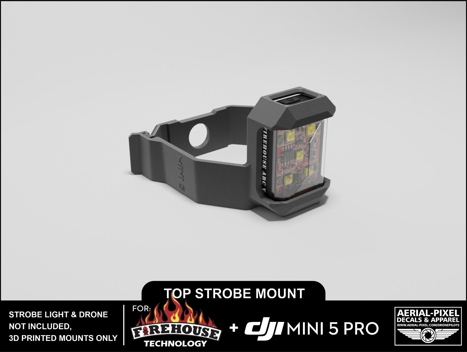 DJI Mini 5 Pro Top Strobe Light Mount for Firehouse Technology ARC V and Micro
