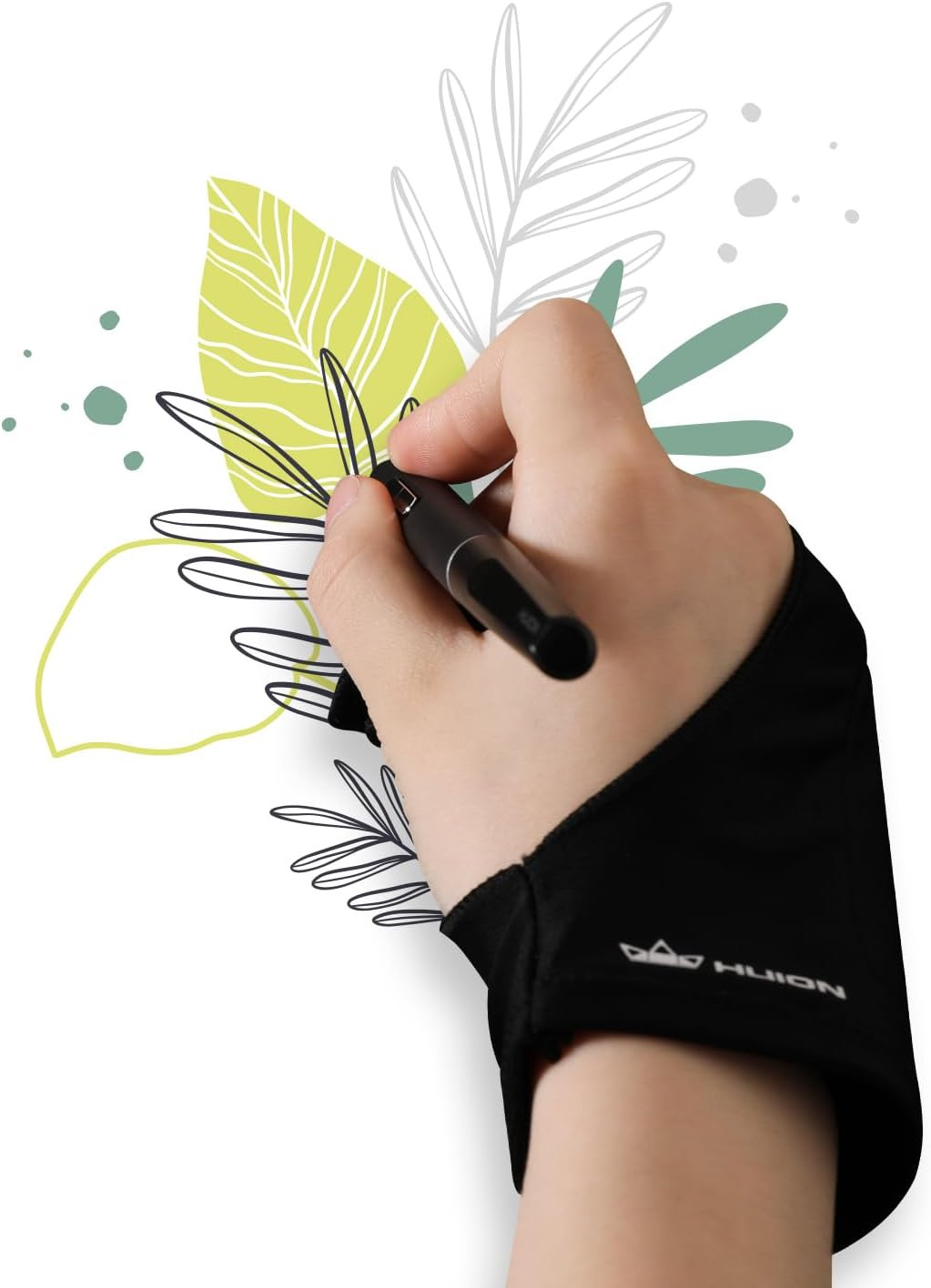 HUION Palm Rejection Artist Elastic Lycra Two Finger Glove for Graphics Tablet