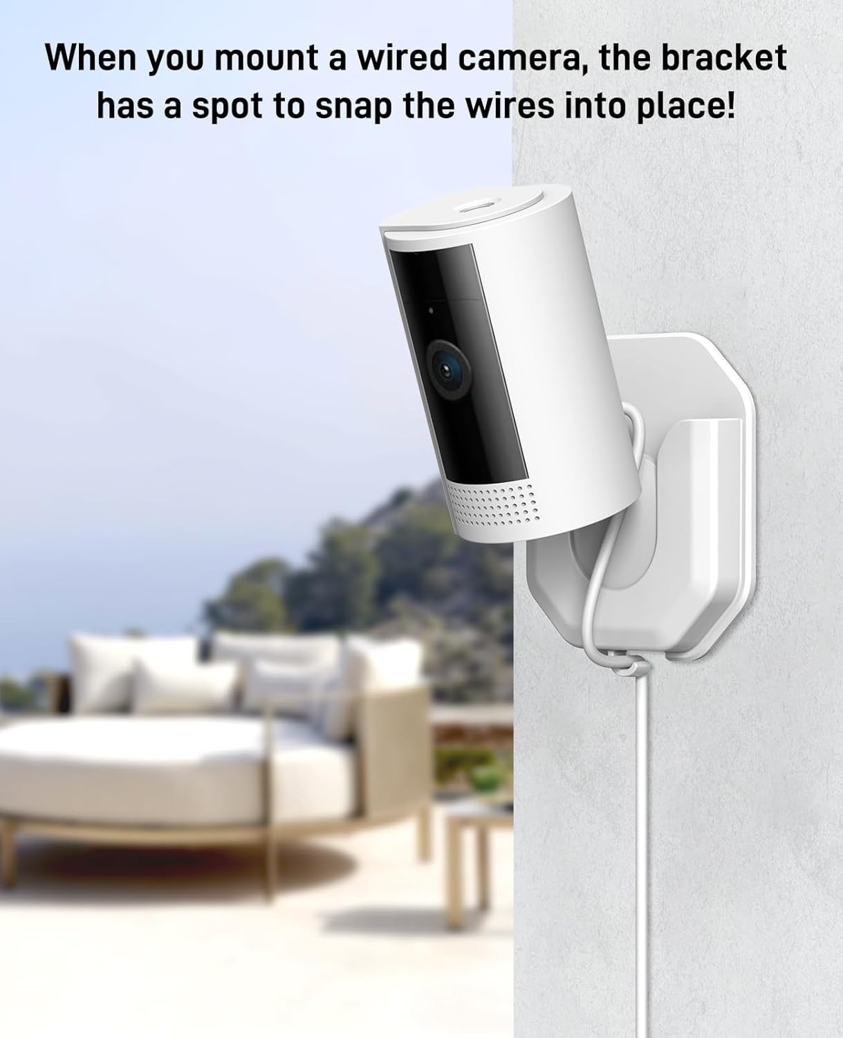Easy Install White Adhesive Camera Bracket Set - Compatible with Ring and Blink