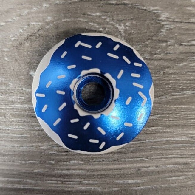 Sprinkles Donut Bicycle Headset Top Cap 1 1/8" Blue Stem Cap Bike Simpsons