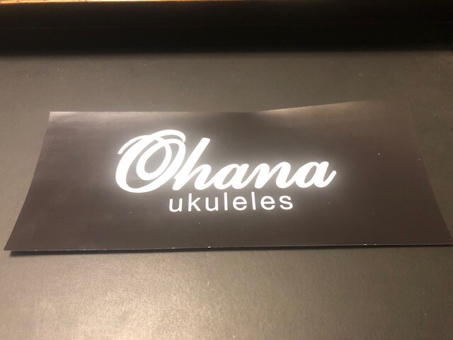 Ohana Ukuleles  Sticker / Decal 3.5" X 8.5"