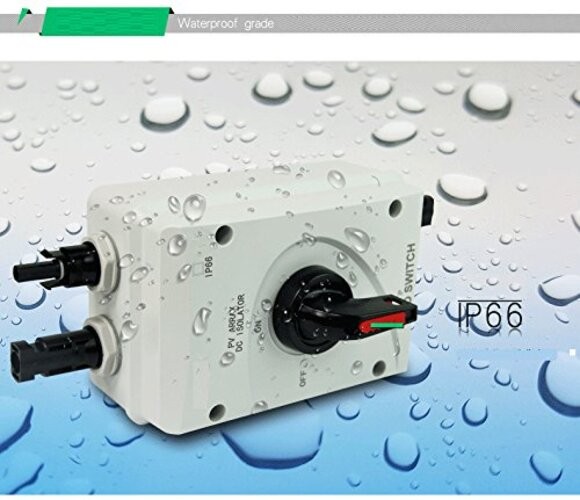 IP66 Solar System Solar Combiner Box PV DC Isolator Switch With Solar 32A