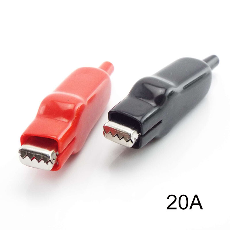 20A Sheathed Insulated Alligator Clips for Electrical DIY Test Lead Jumper Wire